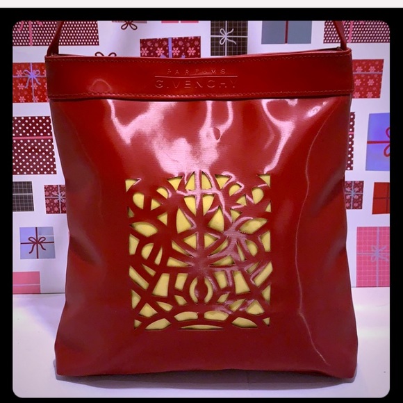 Like New GIVENCHY Parfums Red Perforated Tote Bag - Picture 6 of 14